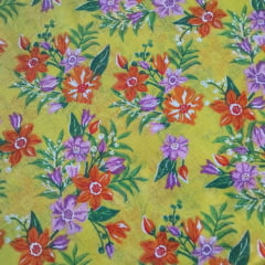 Chita Algodão Fundo Amarelo