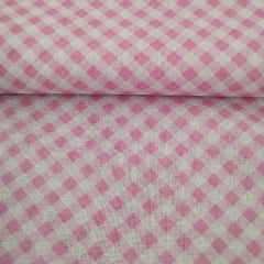 Chita Algodão Xadrez Rosa