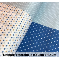 Feltro Corações e Estrelas Azul Feltro Corações e Estrelas Azul