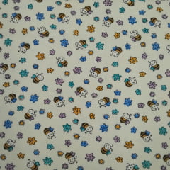 Flanela Cueiro Abelhas Fundo Amarelo