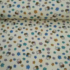 Flanela Cueiro Abelhas Fundo Amarelo