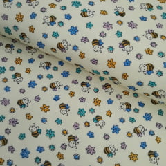 Flanela Cueiro Abelhas Fundo Amarelo