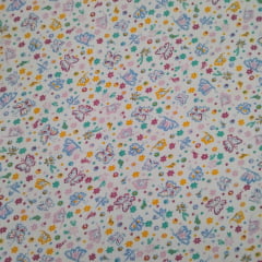 Flanela Cueiro Borboleta Branco