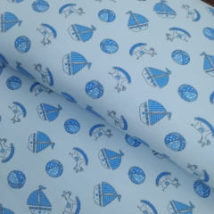 Flanela Cueiro Estrelas Azul BB