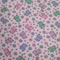 Flanela Cueiro Gatinhos Rosa