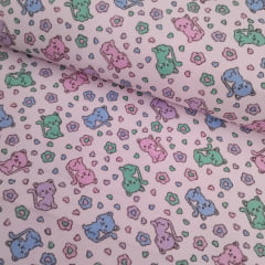 Flanela Cueiro Gatinhos Rosa Flanela Cueiro Gatinhos Rosa