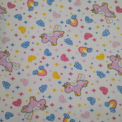 Flanela Cueiro Unicornio Branco 2
