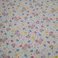 Flanela Cueiro Unicornio Branco 2