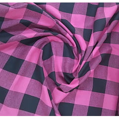 Flanela Xadrez Quadriculado Tamanho G Rosa Pink