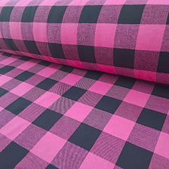 Flanela Xadrez Quadriculado Tamanho G Rosa Pink