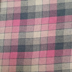 Flanela Xadrez Rosa com Cinza