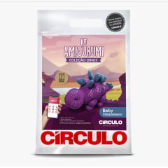Kit Amigurumi Dinossauros - Stegossauro Roxo Kit Amigurumi Dinossauros - Stegossauro Roxo