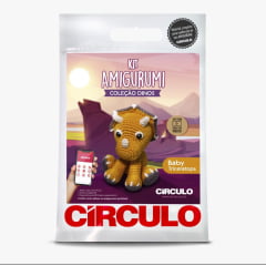 Kit Amigurumi Dinossauros - Triceratops Amarelo Kit Amigurumi Dinossauros - Triceratops Amarelo
