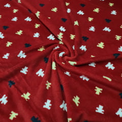 Malha Soft Ursinho Vermelho Malha Soft Ursinho Vermelho
