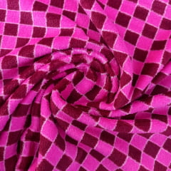 Manta Soft Xadrez Rosa Pink