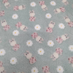 Manta Fleece Girafa Fundo Verde Claro Manta Fleece Girafa Fundo Verde Claro