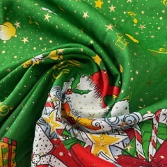 Oxford Natalino Alto Relevo Anjinhos Verde