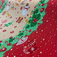 Oxford Natalino Alto Relevo Barrado Boneco