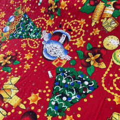 Oxford Natalino Alto Relevo Papai Noel Vermelho