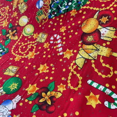 Oxford Natalino Alto Relevo Papai Noel Vermelho