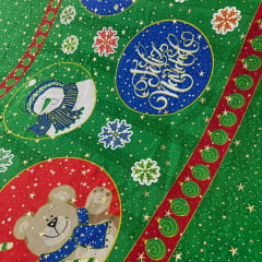 Oxford Natalino Alto Relevo Urso Verde