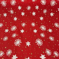 Oxford Natalino Barrado Alto Relevo Papai Noel Flocos