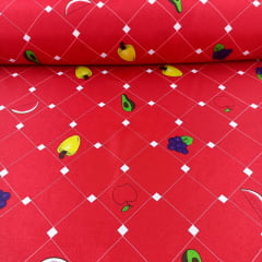 Oxford Estampado Frutas Vermelho