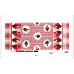 Oxford Estampado Galinha-d'angola  Vermelha