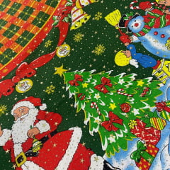 Oxford Natalino Papai Noel Verde Xadrez