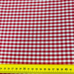 TECIDO CREPE CHIFFON ESTAMPADO XADREZ VERMELHO 100% POLIÉSTER COM