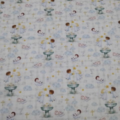 Tricoline Anjos Fundo Xadrez