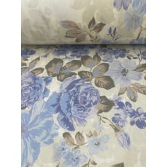 Percal 150 Fios Floral Azul Percal 150 Fios Floral Azul