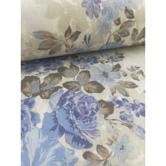 Percal 150 Fios Floral Azul