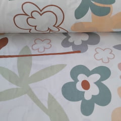 Percal 150 Fios Floral Fundo Creme