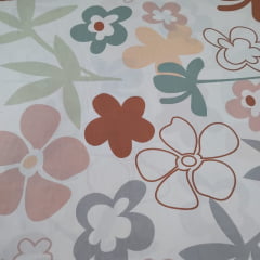 Percal 150 Fios Floral Fundo Creme