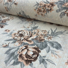 Percal 150 Fios Floral Salmão