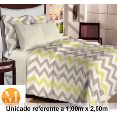 Percal Chevron Amarelo com Marrom Percal Chevron Amarelo com Marrom