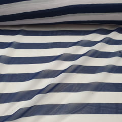 Chiffon Estampado Listrado Azul Marinho Chiffon Estampado Listrado Azul Marinho