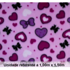 Tecido Soft Coração com Laço Tecido Soft Coração com Laço