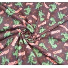 Tecido Soft Novo Dinossauro fundo Marrom Tecido Soft Novo Dinossauro fundo Marrom