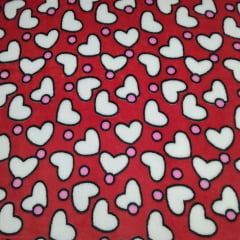 Manta Soft Coração Fundo Vermelho Manta Soft Coração Fundo Vermelho