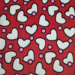 Manta Soft Coração Fundo Vermelho