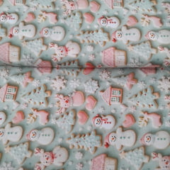 Tricoline Digital Natal Bonecos De Neve
