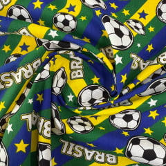 Tricoline Brasil Verde  Amarelo Azul