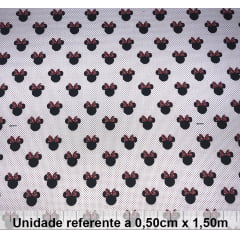 Tricoline Silhueta Minnie com Poá Tricoline Silhueta Minnie com Poá