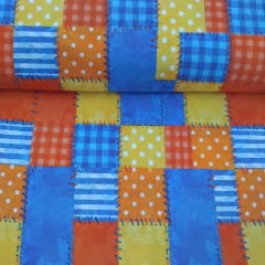 Tricoline Digital Patchwork Colorido