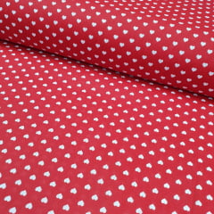 Tricoline Mista Coração Vermelho Tricoline Mista Coração Vermelho