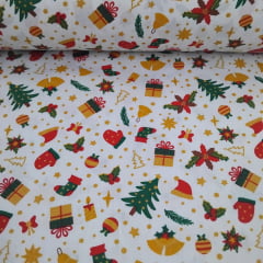 Tricoline De Natal Enfeites Branco Tricoline De Natal Enfeites Branco