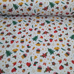 Tricoline De Natal Enfeites Branco