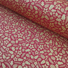 Tricoline De Natal Folhas Douradas